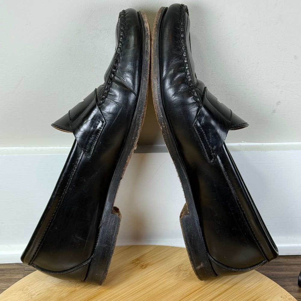 Sebago Hand Sewn Penny Loafers Men's 10.5 D Black Leather Classic Slip On 99430W - Picture 5 of 9